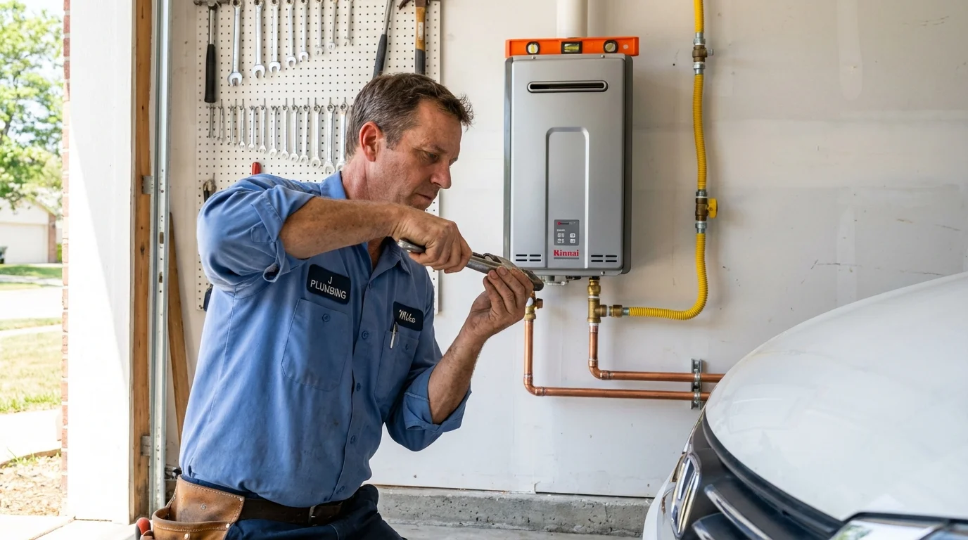 Tankless water heater installation by a Johns Plumbing LLC plumber in Carson